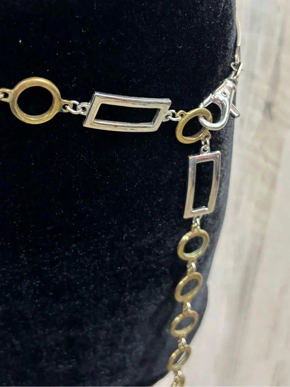 Vintage Gold and Silver Geometric Chain Belt